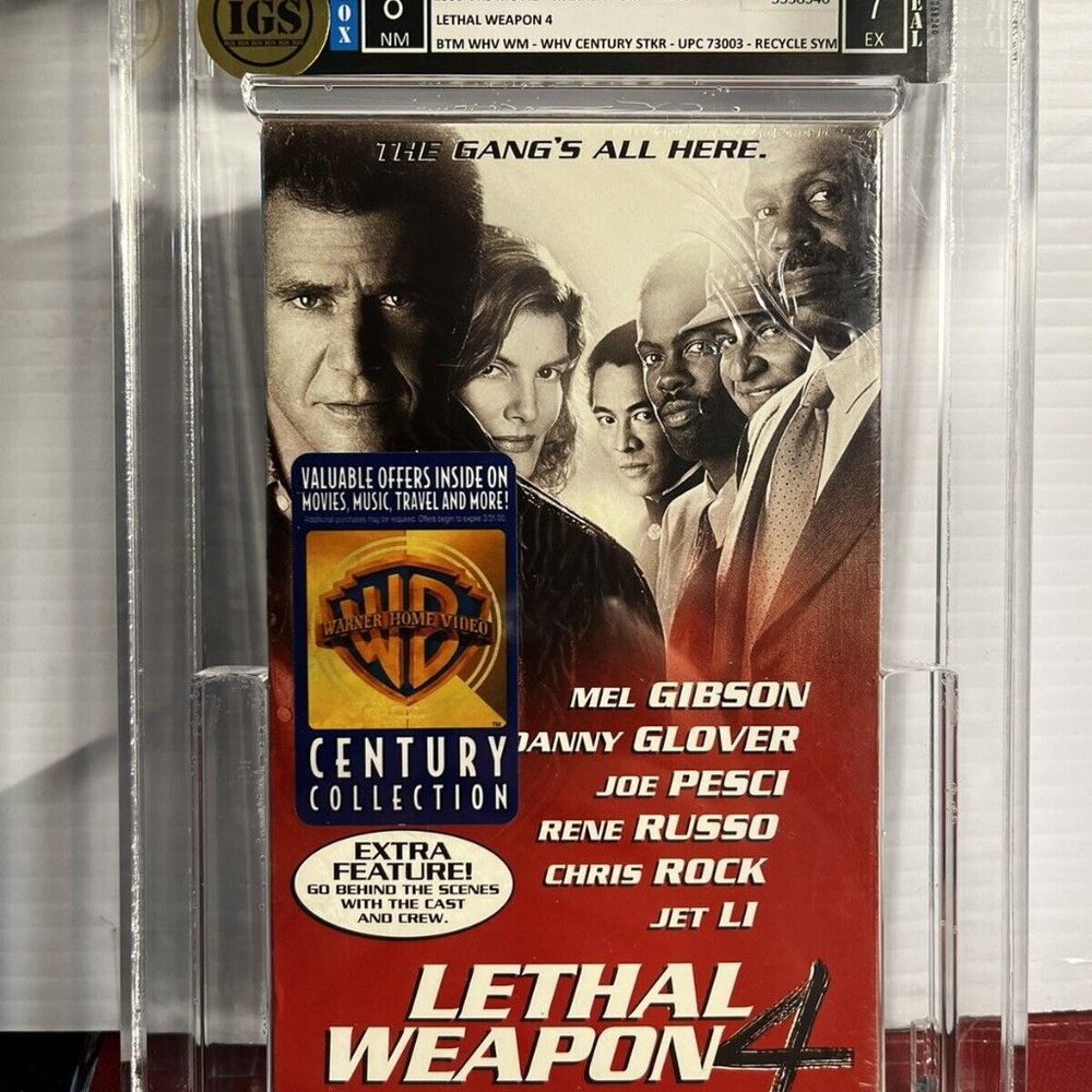 1990 VHS “Lethal Weapon 4” IGS 8 NM & 7 EX Sealed Movie Mel Gibson, Danny Glover